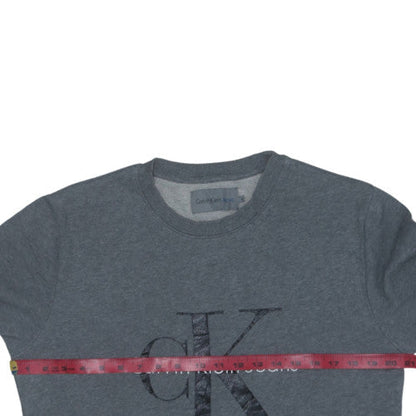 Calvin Klein Jeans Men's Grey Logo Pullover Sweatshirt M