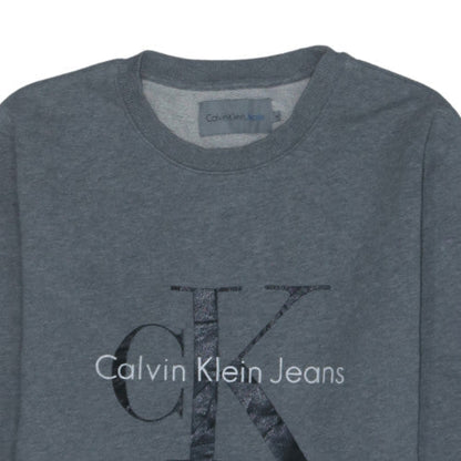 Calvin Klein Jeans Men's Grey Logo Pullover Sweatshirt M
