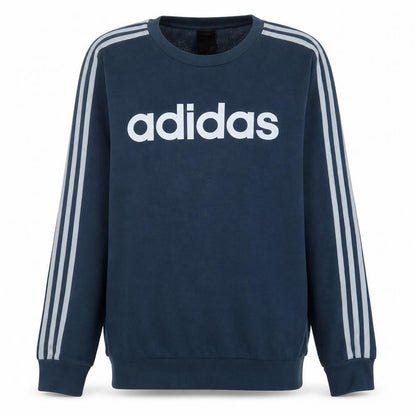 Adidas Men Blue Logo Crew Neck Pullover Sweatshirt Size M