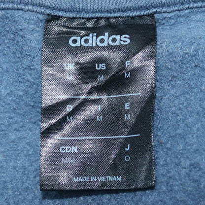 Adidas Men Blue Logo Crew Neck Pullover Sweatshirt Size M