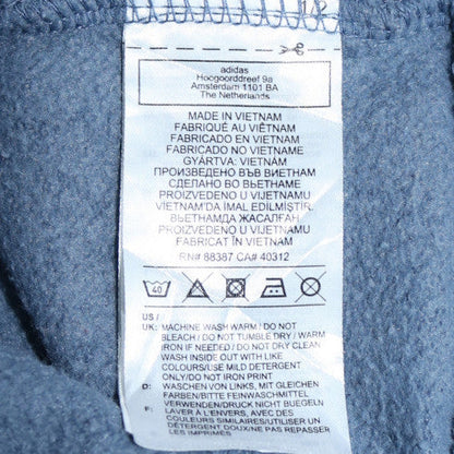 Adidas Men Blue Logo Crew Neck Pullover Sweatshirt Size M