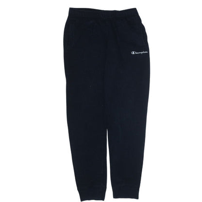 Champion Men's Black Fleece Sweatpants L Elastic Waist Tapered Fit