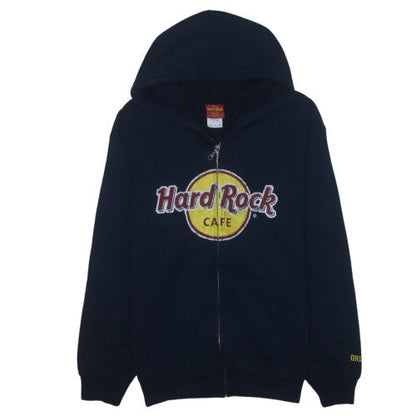Hard Rock Cafe Women's Black Full Zip Hoodie Size M Cotton Blend