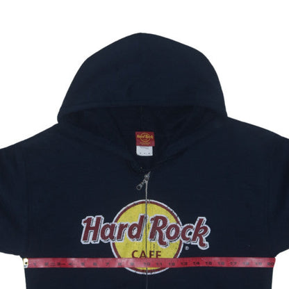 Hard Rock Cafe Women's Black Full Zip Hoodie Size M Cotton Blend