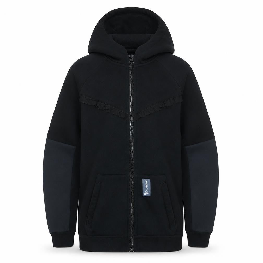 Front view of Nike boys’ black xl full zip air max hoodie sweatshirt