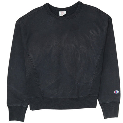 Champion Womens Black Small Crew Neck Reverse Weave Sweatshirt