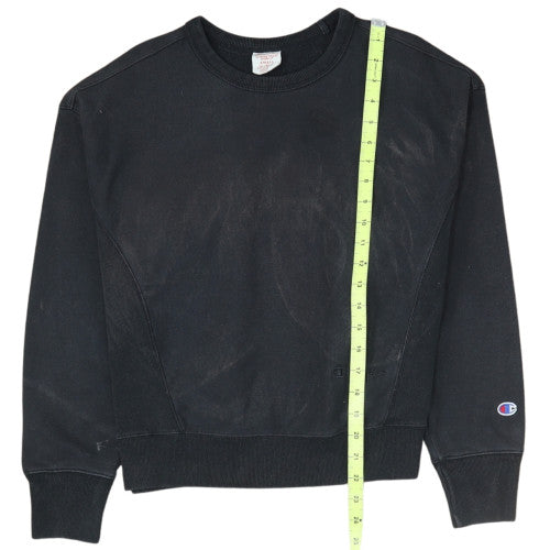 Champion Womens Black Small Crew Neck Reverse Weave Sweatshirt