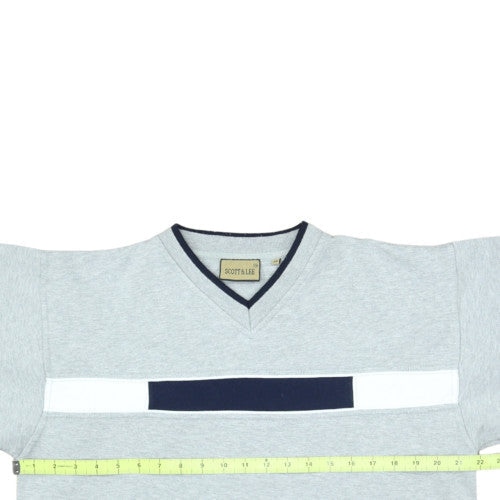 Scott & Lee Mens Grey V-Neck Pullover Sweatshirt M