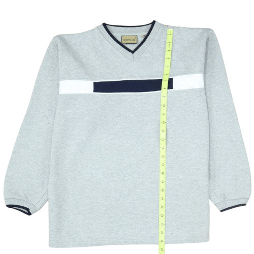 Scott & Lee Mens Grey V-Neck Pullover Sweatshirt M