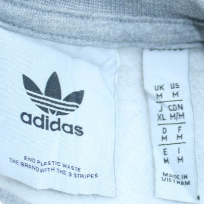 Adidas Women Grey Crew Neck Pullover Sweatshirt Size M Logo Design