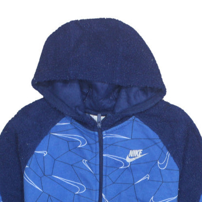 Nike Boys Blue Full Zip Fleece Hoodie XL 158-170cm Graphic Sportswear