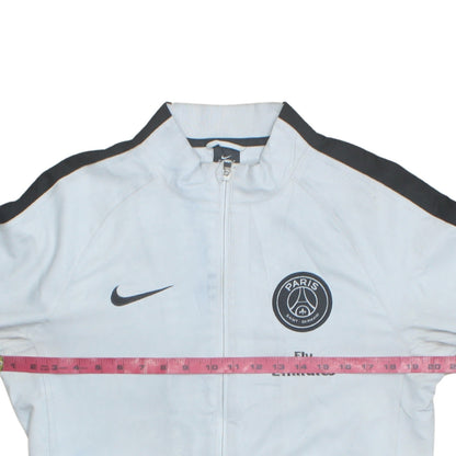 Nike PSG Men's White Track Jacket Small Dri-Fit Full Zip Football Top
