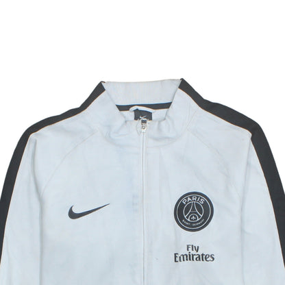 Nike PSG Men's White Track Jacket Small Dri-Fit Full Zip Football Top