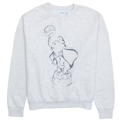Disney Unisex Grey Dumbo Graphic Print Pullover Sweatshirt S