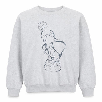 Disney Unisex Grey Dumbo Graphic Print Pullover Sweatshirt S