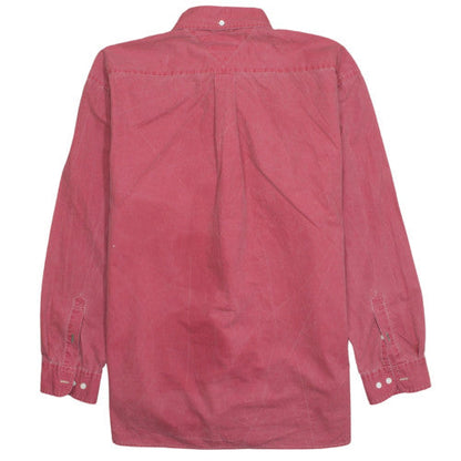Tommy Hilfiger Men's Red Cotton Corduroy Button-Down Shirt XL