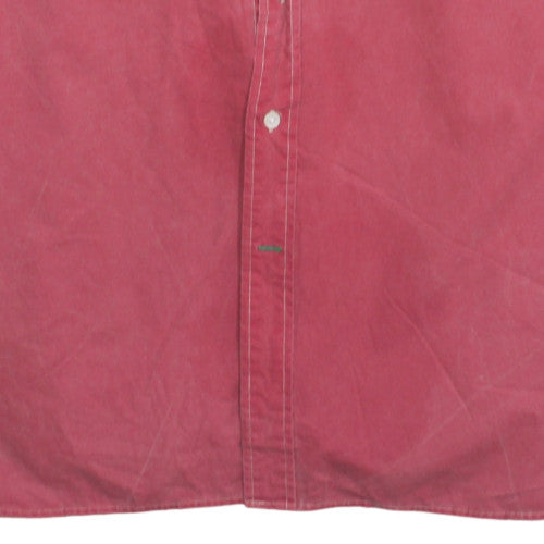 Tommy Hilfiger Men's Red Cotton Corduroy Button-Down Shirt XL