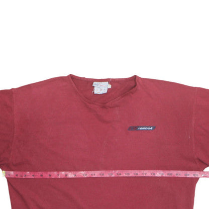 Reebok Men's Red XL Vintage Sports Logo Cotton T-Shirt