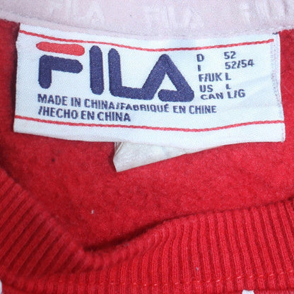 FILA Men's Red Italian Heritage Striped Sweatshirt L Crew Neck