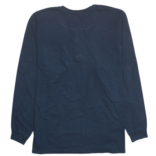 Carhartt Men's Navy Henley Long Sleeve Loose Fit T-Shirt XL