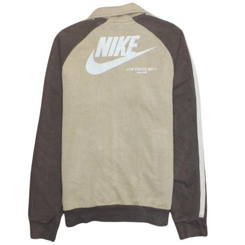 Nike Men's Beige Track Jacket Small Fleece Zip Up Sportswear