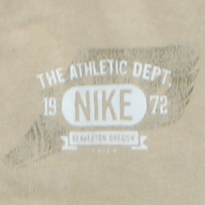 Nike Men's Beige Track Jacket Small Fleece Zip Up Sportswear