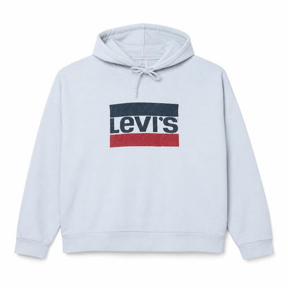 Levi's Women's White Pullover Hoodie Size L Logo Print Cotton Blend