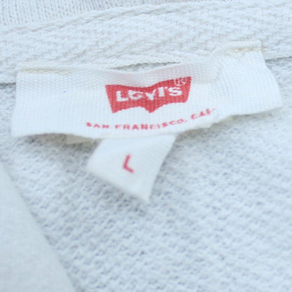 Levi's Women's White Pullover Hoodie Size L Logo Print Cotton Blend