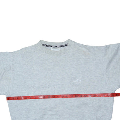 Adidas Women Grey Crew Neck Pullover Sweatshirt Size 12