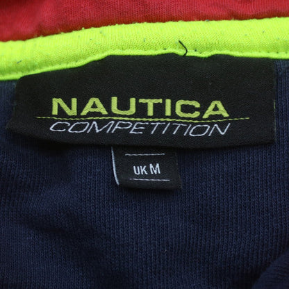 Nautica Men’s Blue 1/4 Zip Fleece Sweatshirt UK M Logo Sports Style