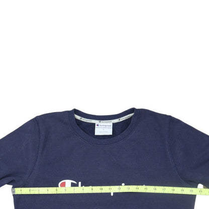 Champion Men's Blue Crew Neck Logo Pullover Sweatshirt Size S