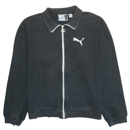 Puma Men's Black Small Track Jacket Full Zip Fleece Sportswear