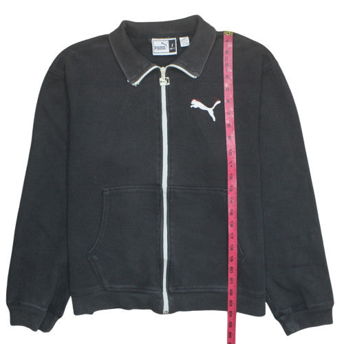Puma Men's Black Small Track Jacket Full Zip Fleece Sportswear
