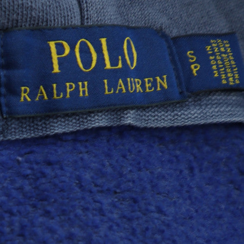 Ralph Lauren Men's Blue Full Zip Hoodie Size S Classic Logo Cotton Blend