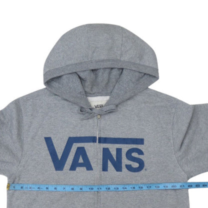 Vans Men’s Grey Full Zip Hoodie Large Fleece Skate Style Excellent