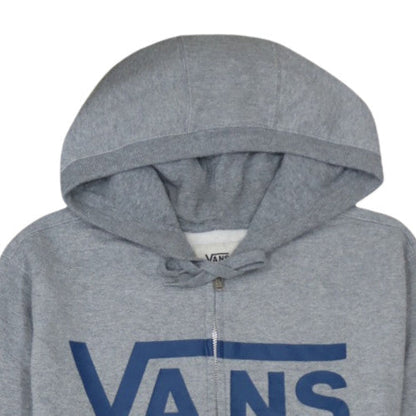 Vans Men’s Grey Full Zip Hoodie Large Fleece Skate Style Excellent