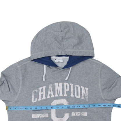 Champion Men's Grey Pullover Hoodie M Regular Fit Graphic Print