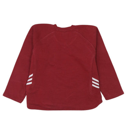Adidas Womens Red V-Neck Sweatshirt Size 12 Casual Pullover