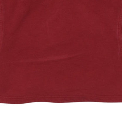 Adidas Womens Red V-Neck Sweatshirt Size 12 Casual Pullover