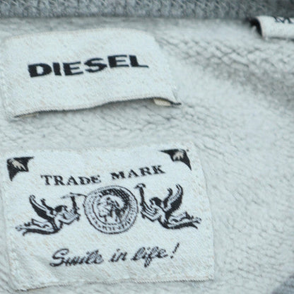 Diesel Men's Grey Crew Neck Logo Pullover Sweatshirt L