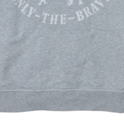Diesel Men's Grey Crew Neck Logo Pullover Sweatshirt L
