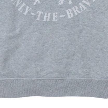 Diesel Men's Grey Crew Neck Logo Pullover Sweatshirt L