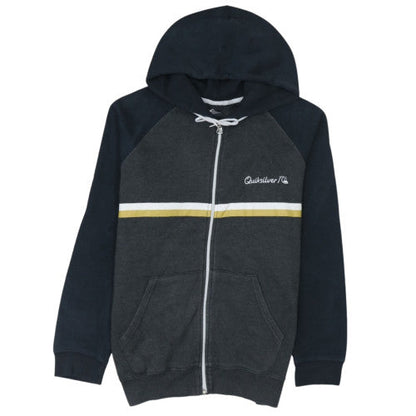 Quiksilver Men’s Grey Full Zip Hoodie Size M Regular Fit Surf Style