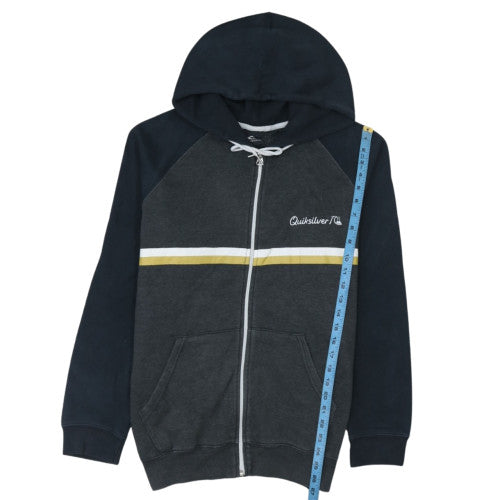 Quiksilver Men’s Grey Full Zip Hoodie Size M Regular Fit Surf Style