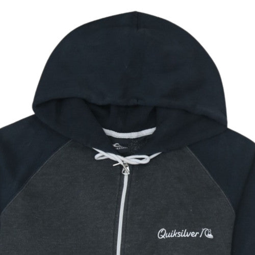 Quiksilver Men’s Grey Full Zip Hoodie Size M Regular Fit Surf Style