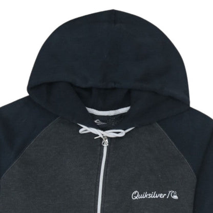 Quiksilver Men’s Grey Full Zip Hoodie Size M Regular Fit Surf Style