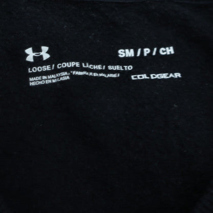 Under Armour Mens Black Small Crew Neck Sweatshirt ColdGear Loose Fit