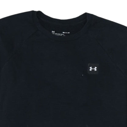 Under Armour Mens Black Small Crew Neck Sweatshirt ColdGear Loose Fit