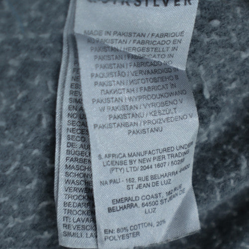 Quiksilver Men Blue Pullover Hoodie M Graphic Surf Logo Fleece