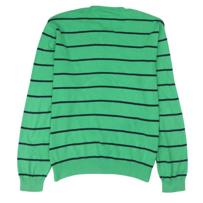 Ralph Lauren Men’s Green Striped Cotton Crew Neck Jumper XL